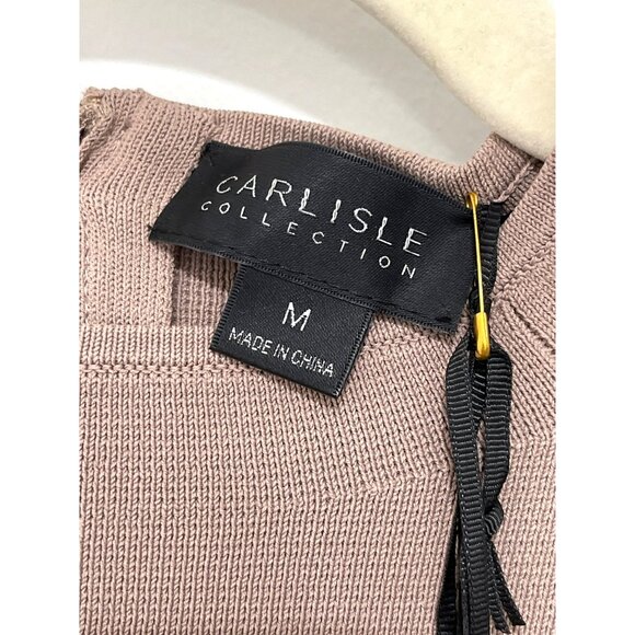 Carlisle Mocha Knit Applique Dress Medium NWT - Picture 5 of 6